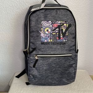 MTV Stereo Logo Dark Heather Backpack New